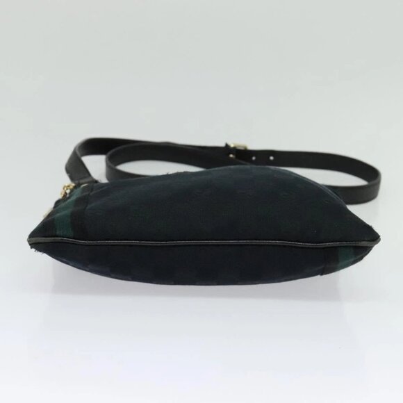 GUCCI GG Canvas Sherry Line Shoulder Bag Black Gold - Picture 5 of 16